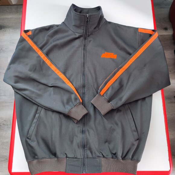 KTM Hard Equipment full zip sweatshirt grey orange men's size XL - Picture 1 of 10